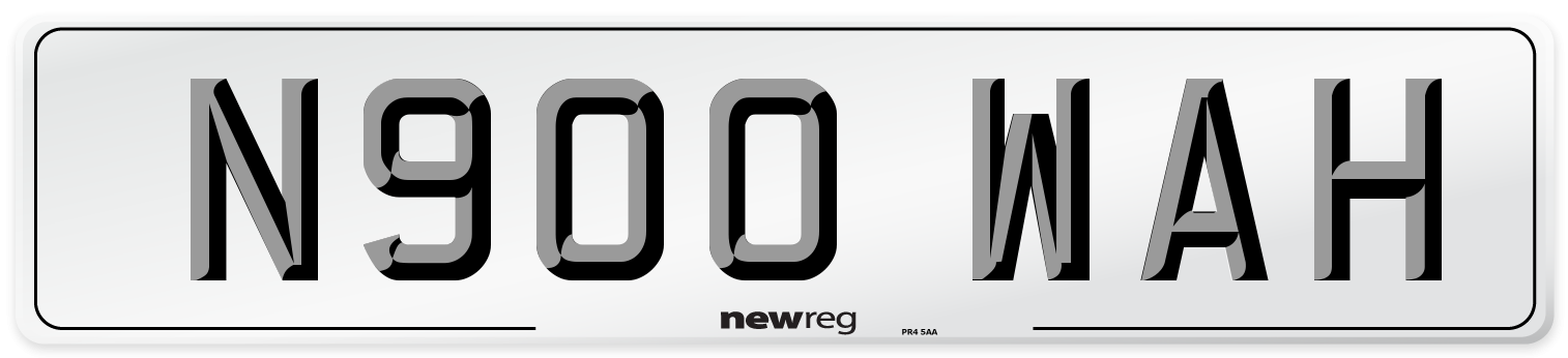 N900 WAH Number Plate from New Reg